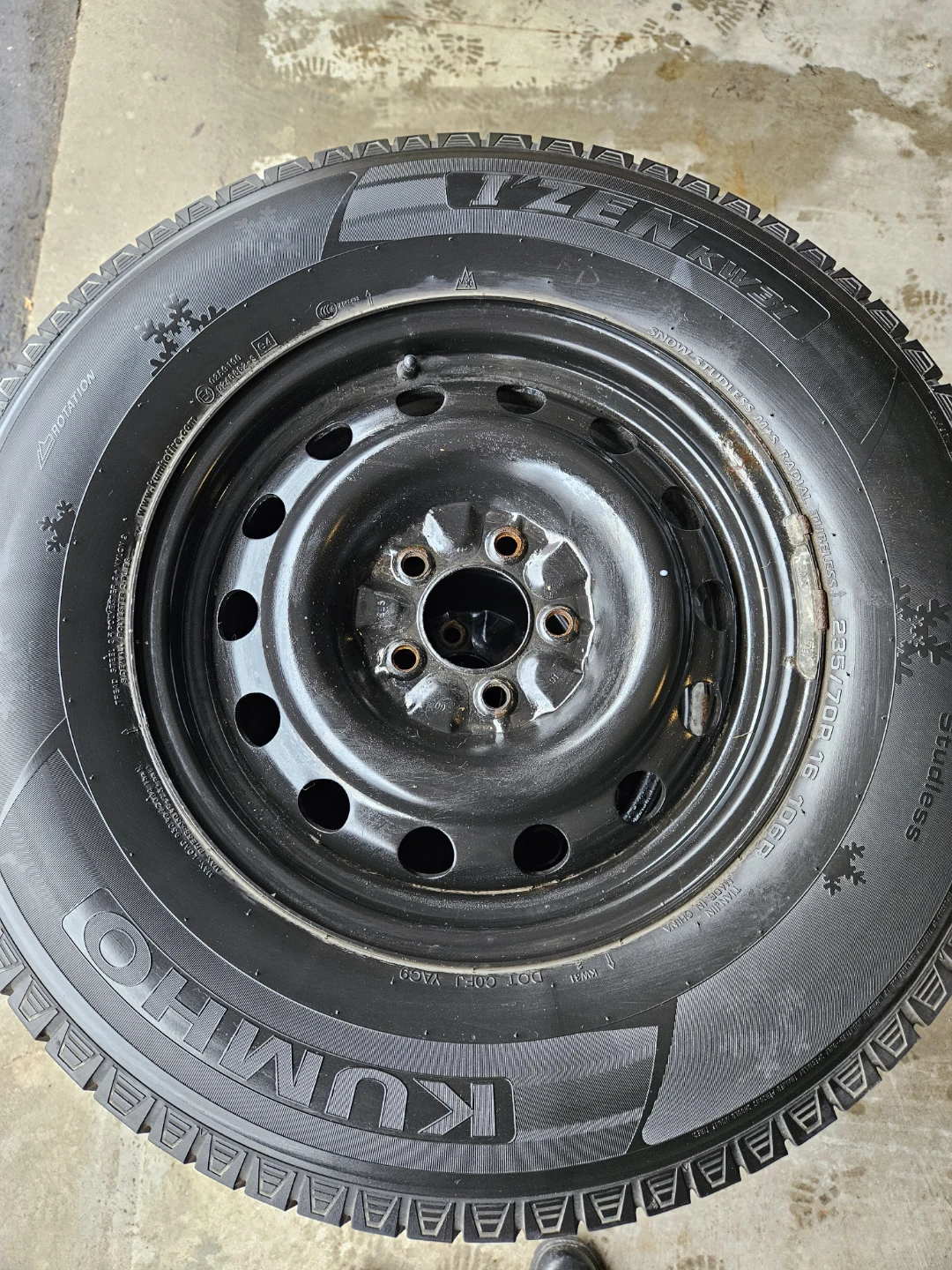 Kumho Winter Tires on Steel Rims - Set of 4 - photo 4
