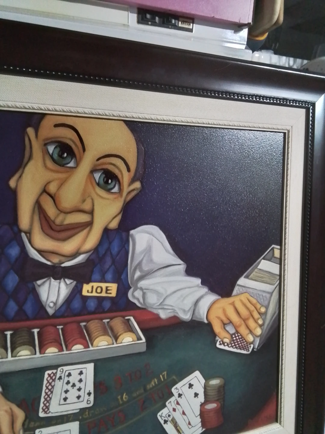 Vintage Original Casino Blackjack Dealer Painting by Rafuse - photo 5