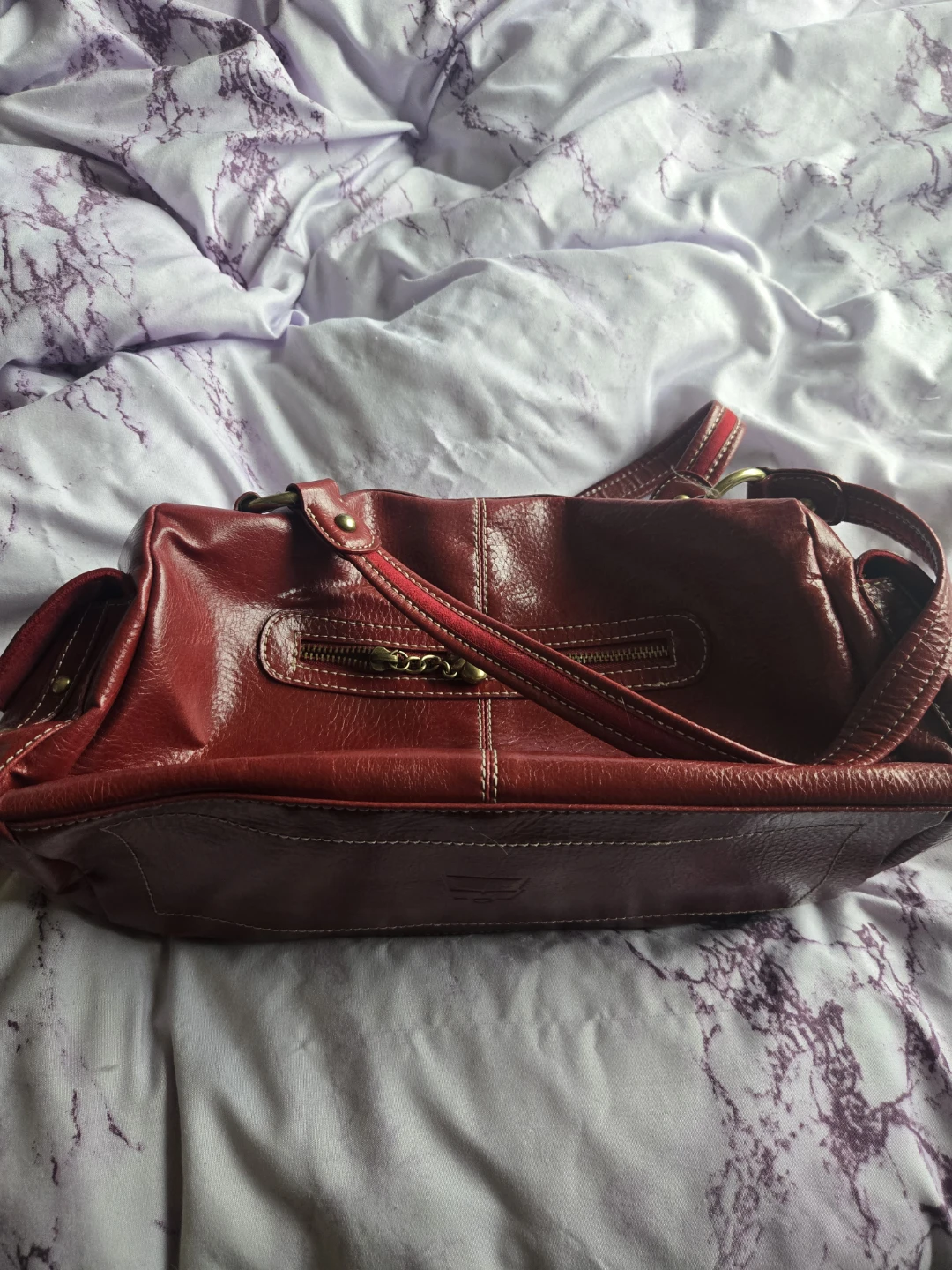 Red Studded Shoulder Handbag - photo 2