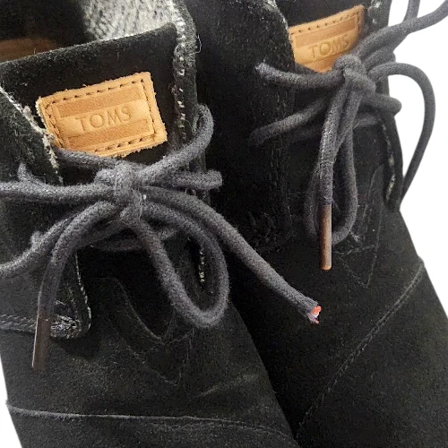 Toms 'Desert' Black Suede Wedge Ankle Booties - Size 5 - photo 3