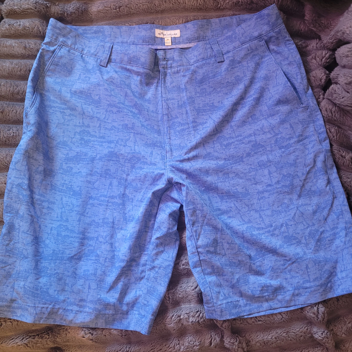 $40 Peter Millar Men's Size 36 Blue Patterned Golf Shorts - photo 2