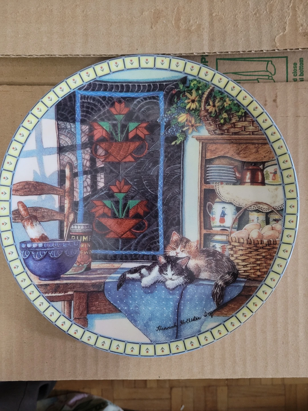 The Edwin M Knowles China Company "Lazy Morning" Collector Plate