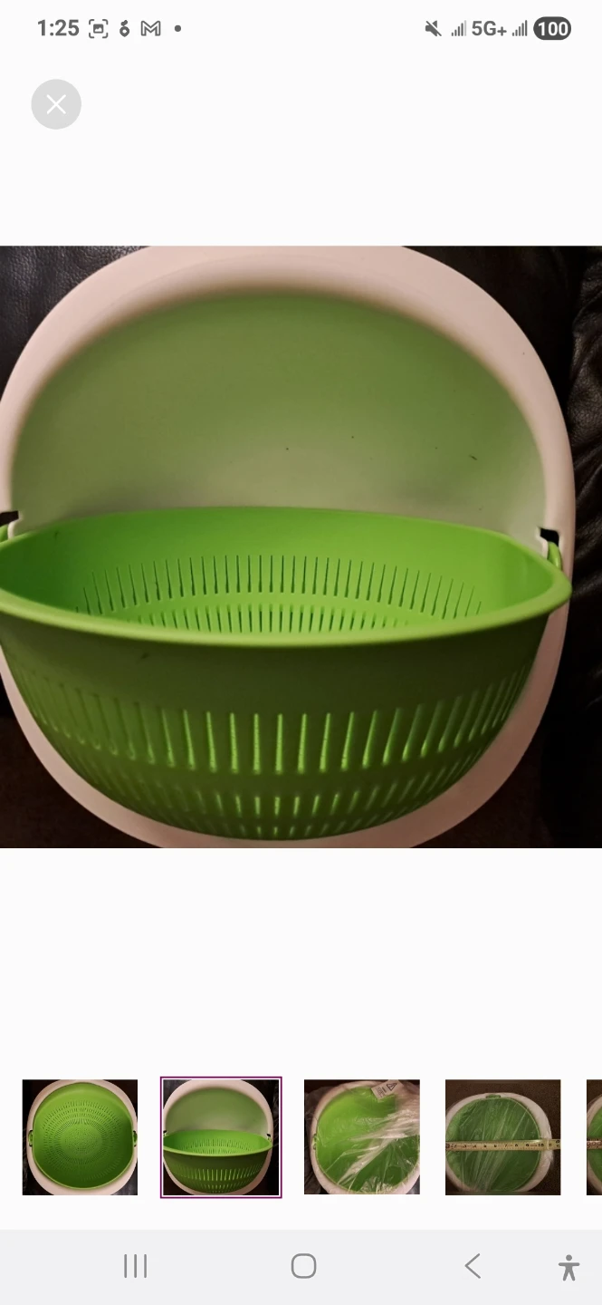 NEW COLANDER, FOOD RINSER, STRAINER, WASHER, GREEN, WHITE