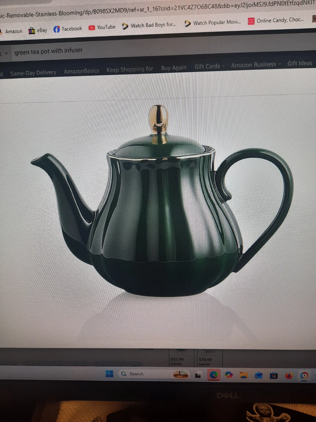 Teapot - Dark Green Ceramic