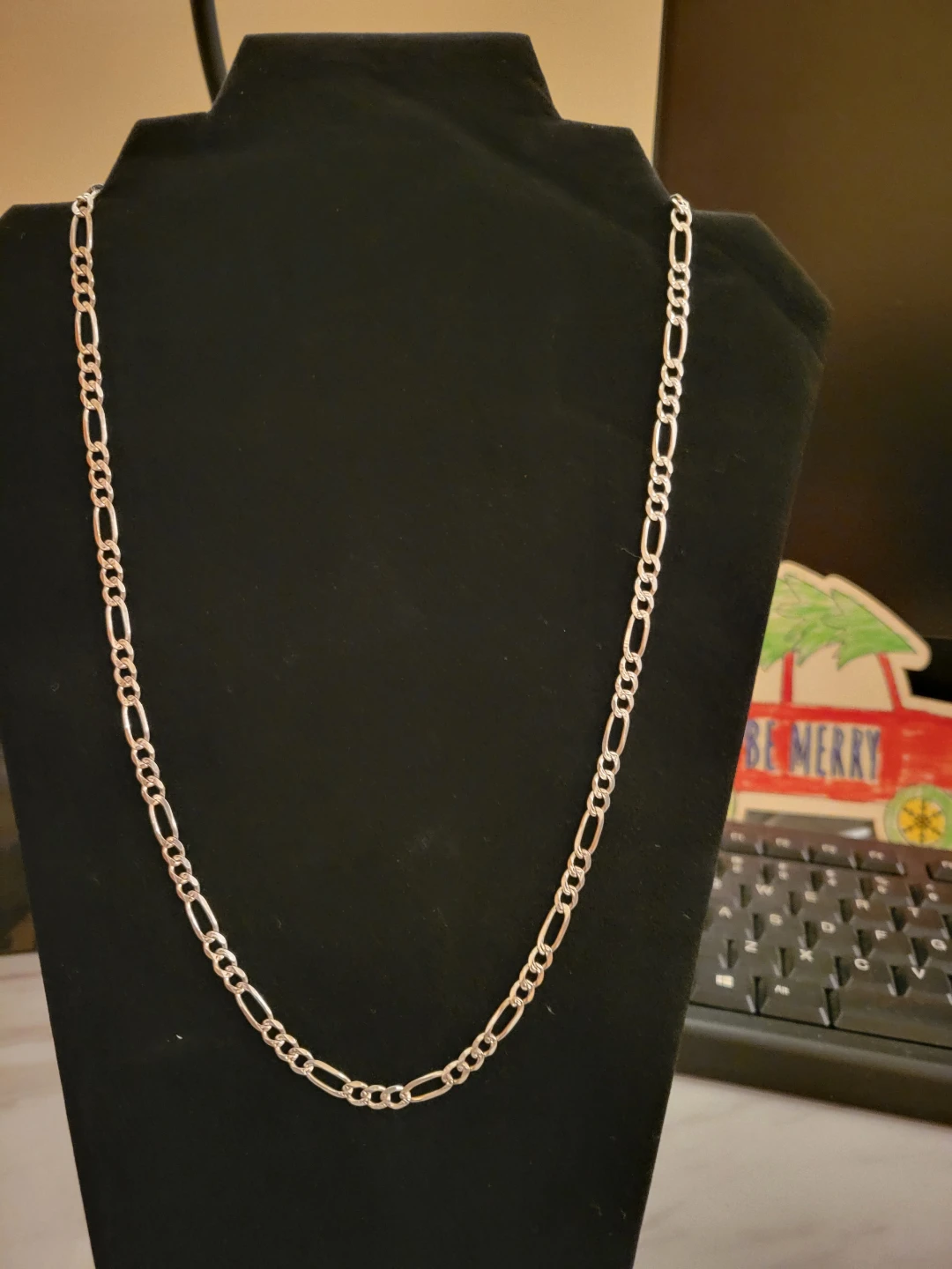 Silver Figaro Chain Necklace - photo 2