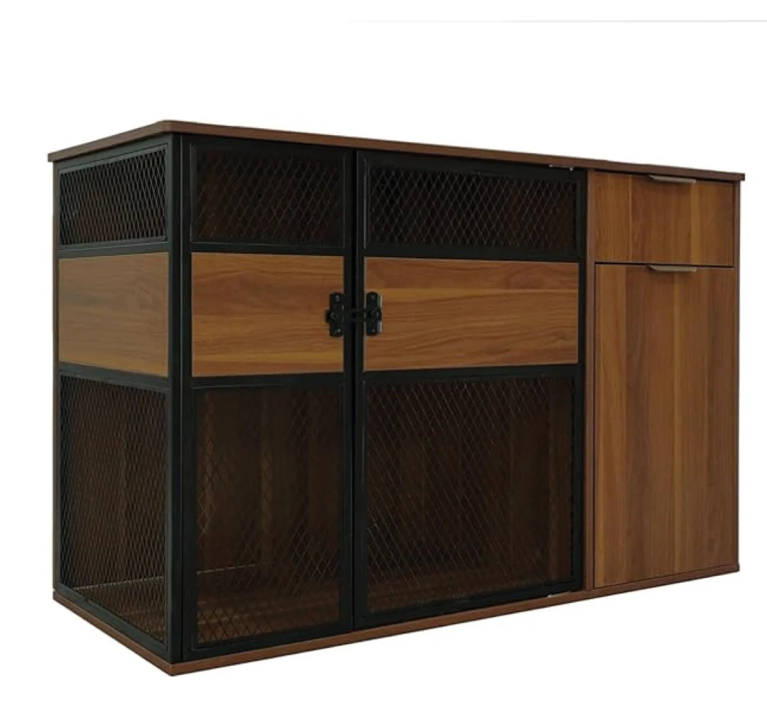 Dog Crate End Table with Storage Drawer and Cabinet - photo 2