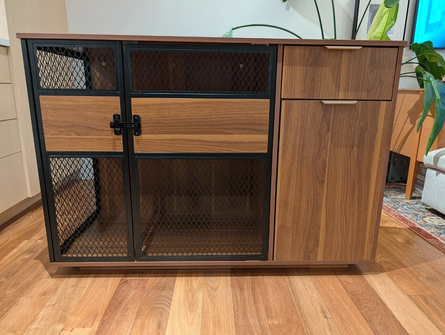 Dog Crate End Table with Storage Drawer and Cabinet - photo 4