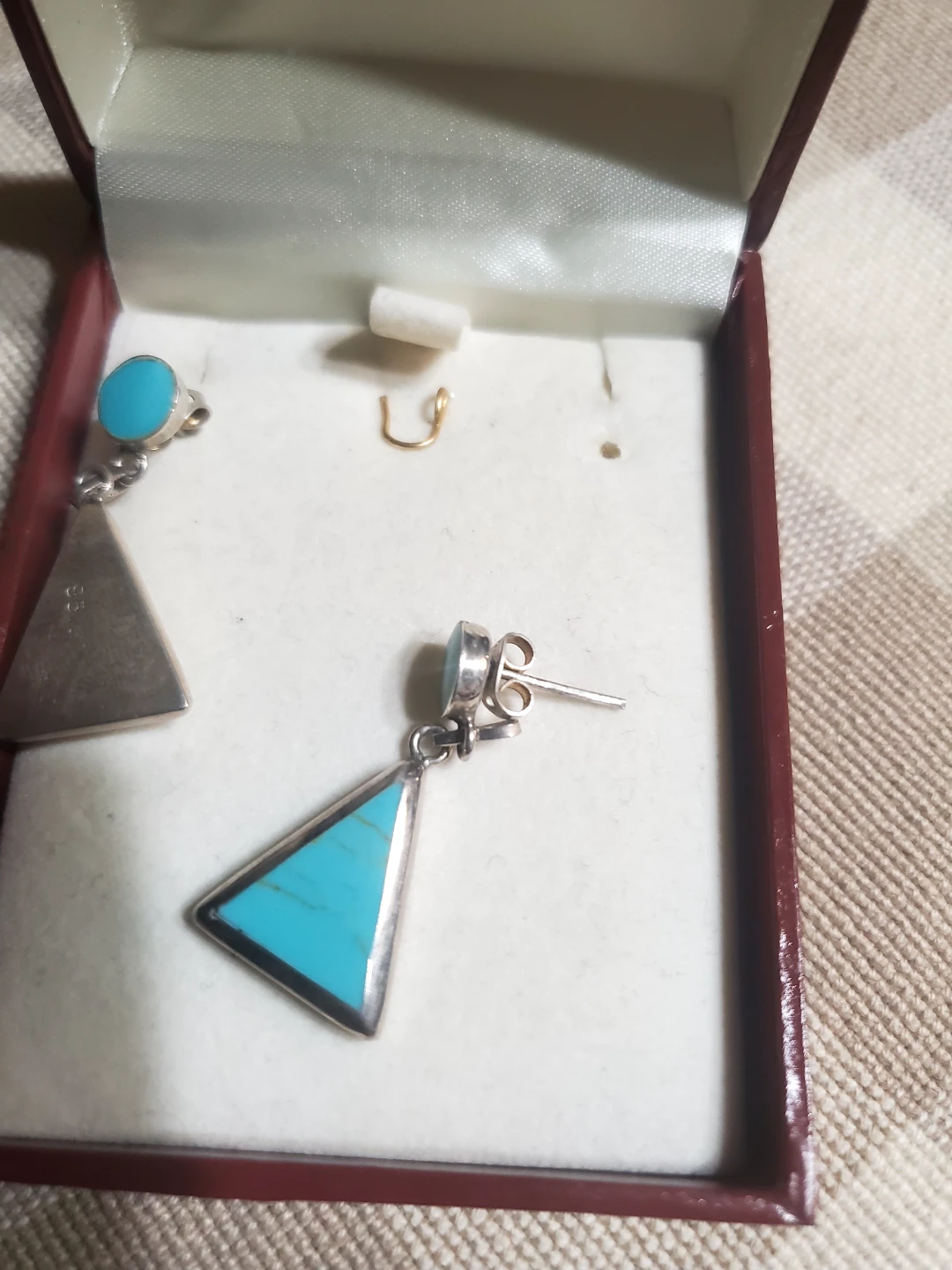 Sterling Silver Turquoise Pendant and Earring Set - photo 4