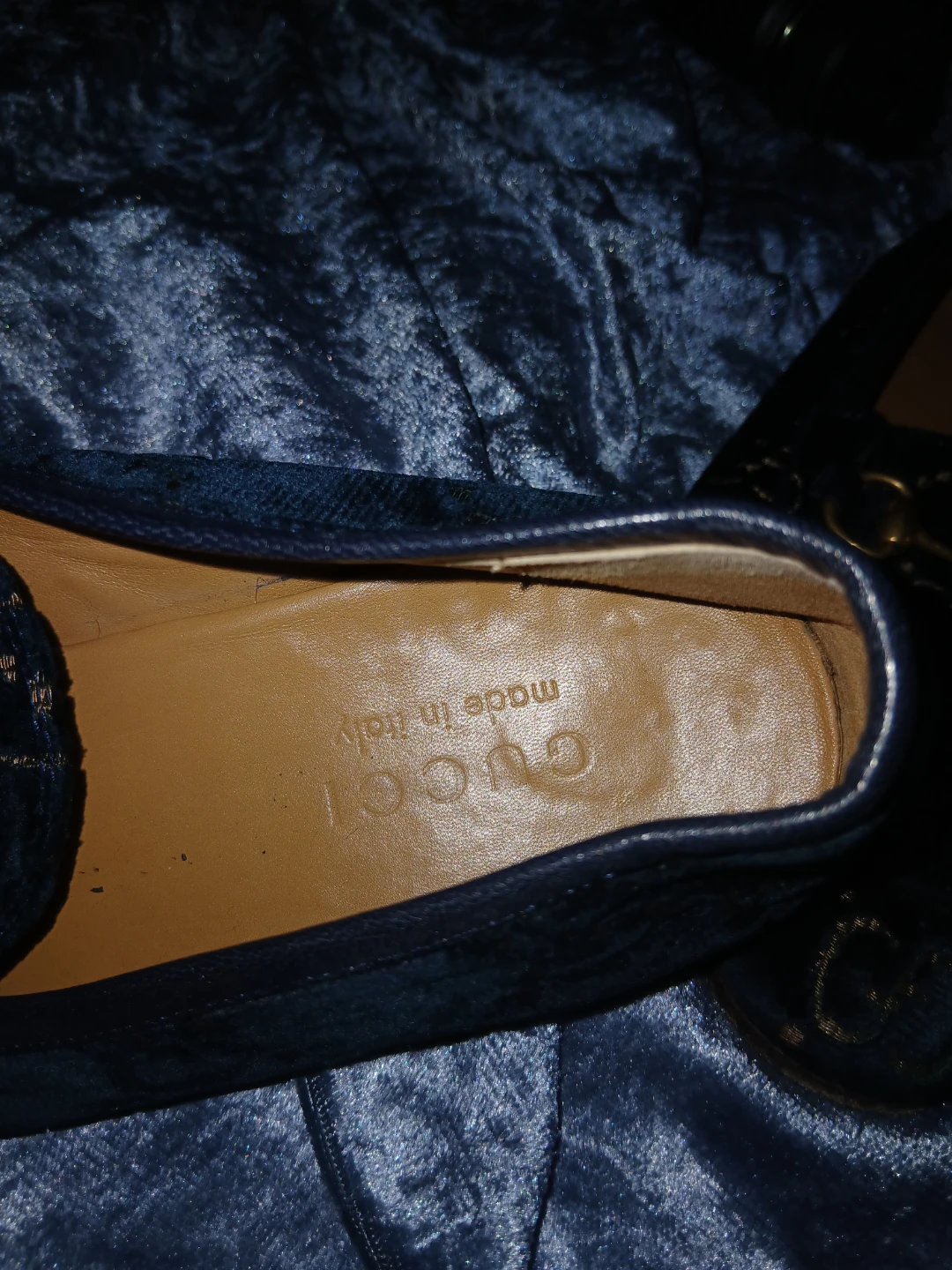 Gucci Velvet Loafers - Green GG Monogram mens size 9 - photo 2