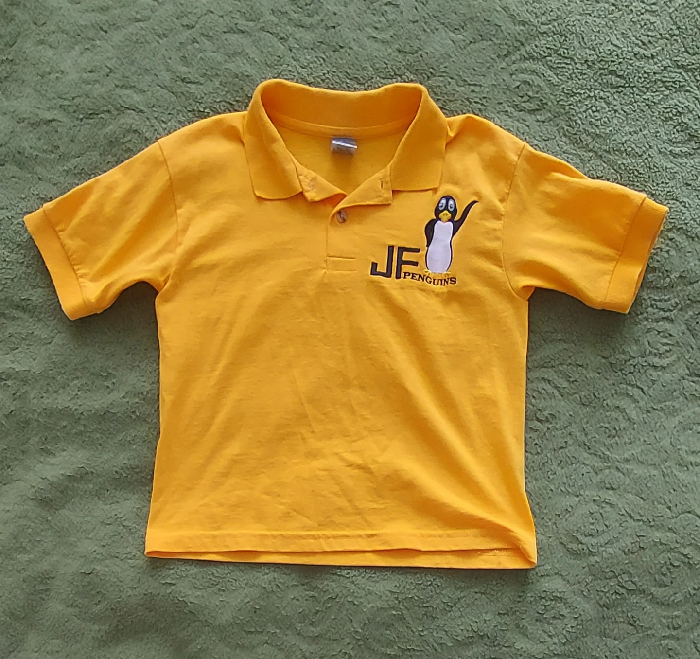 Kid's Yellow JF Penguins Youth Polo Shirt Size S