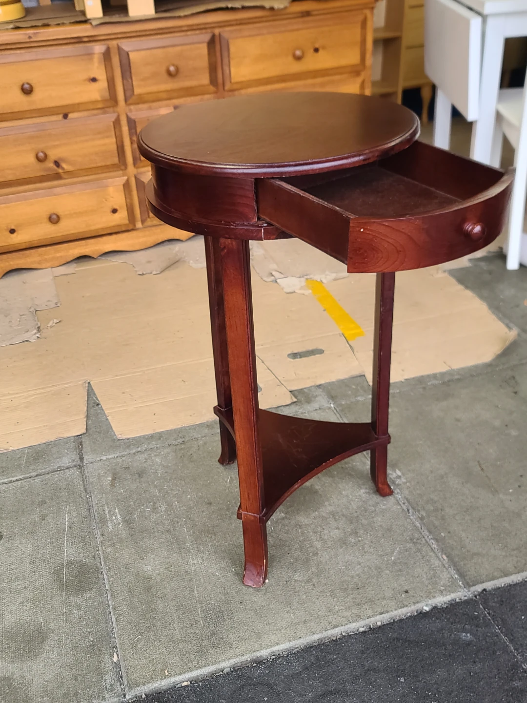 Small Wooden Side Table with Drawer - photo 3