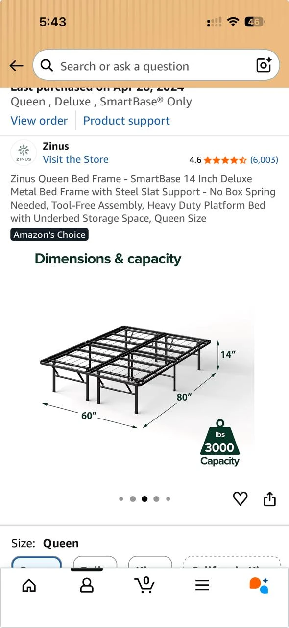 Zinus Queen Deluxe SmartBase 14 Inch Metal Bed Frame - photo 2