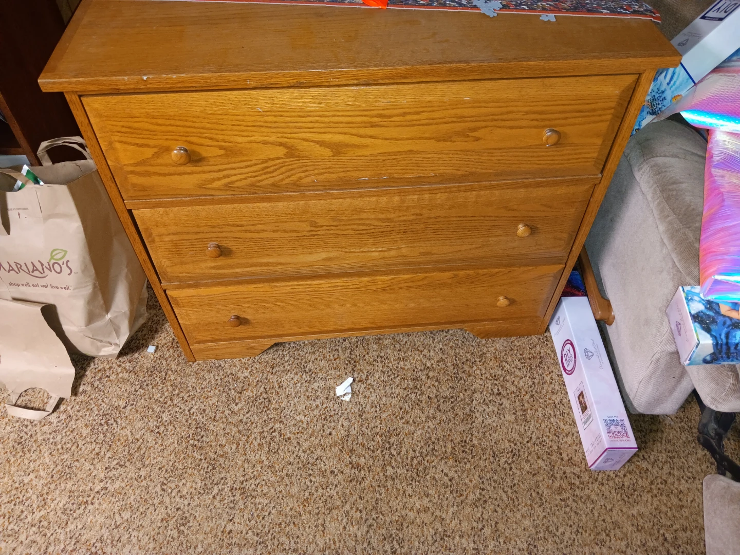 Wooden 3-Drawer Dresser