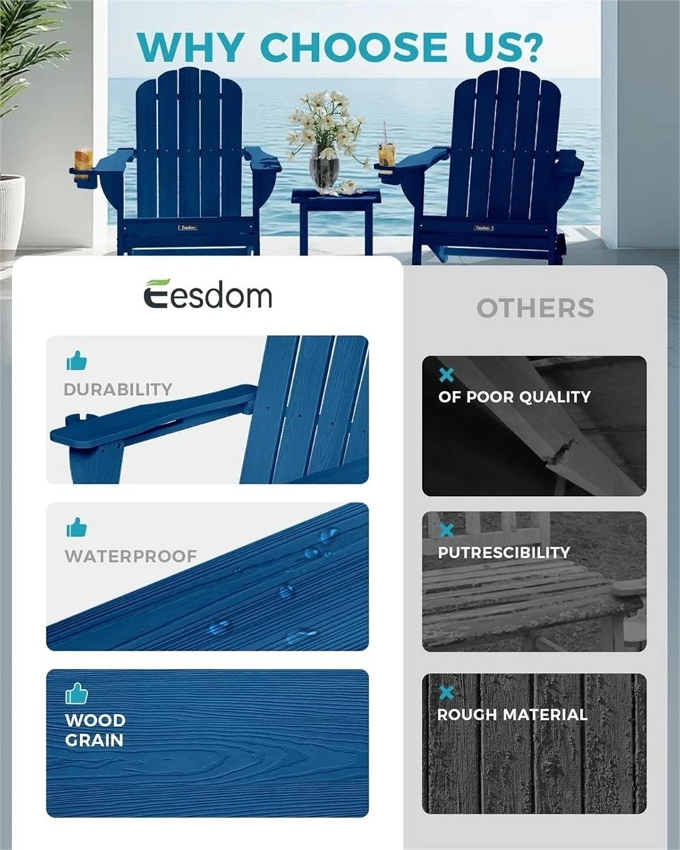 Brand new Eesdom Adirondack Chair - Blue - photo 4