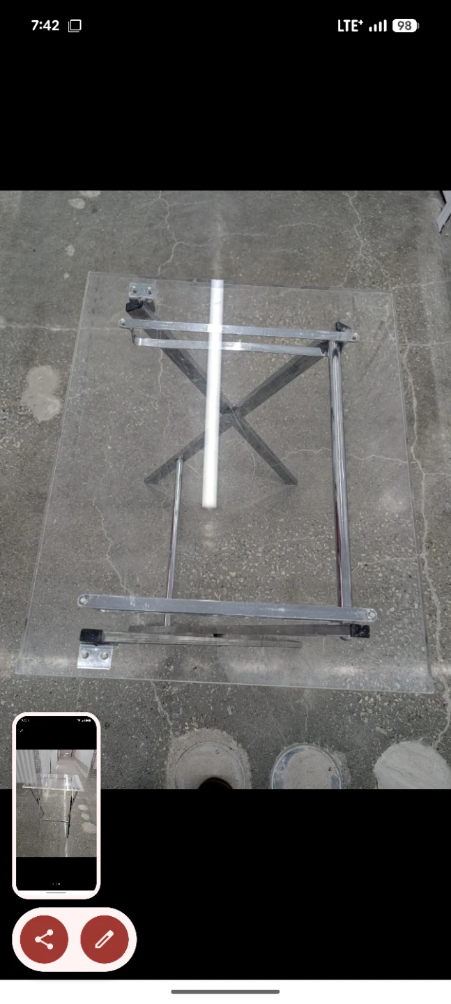 Glass and Chrome Folding Table
