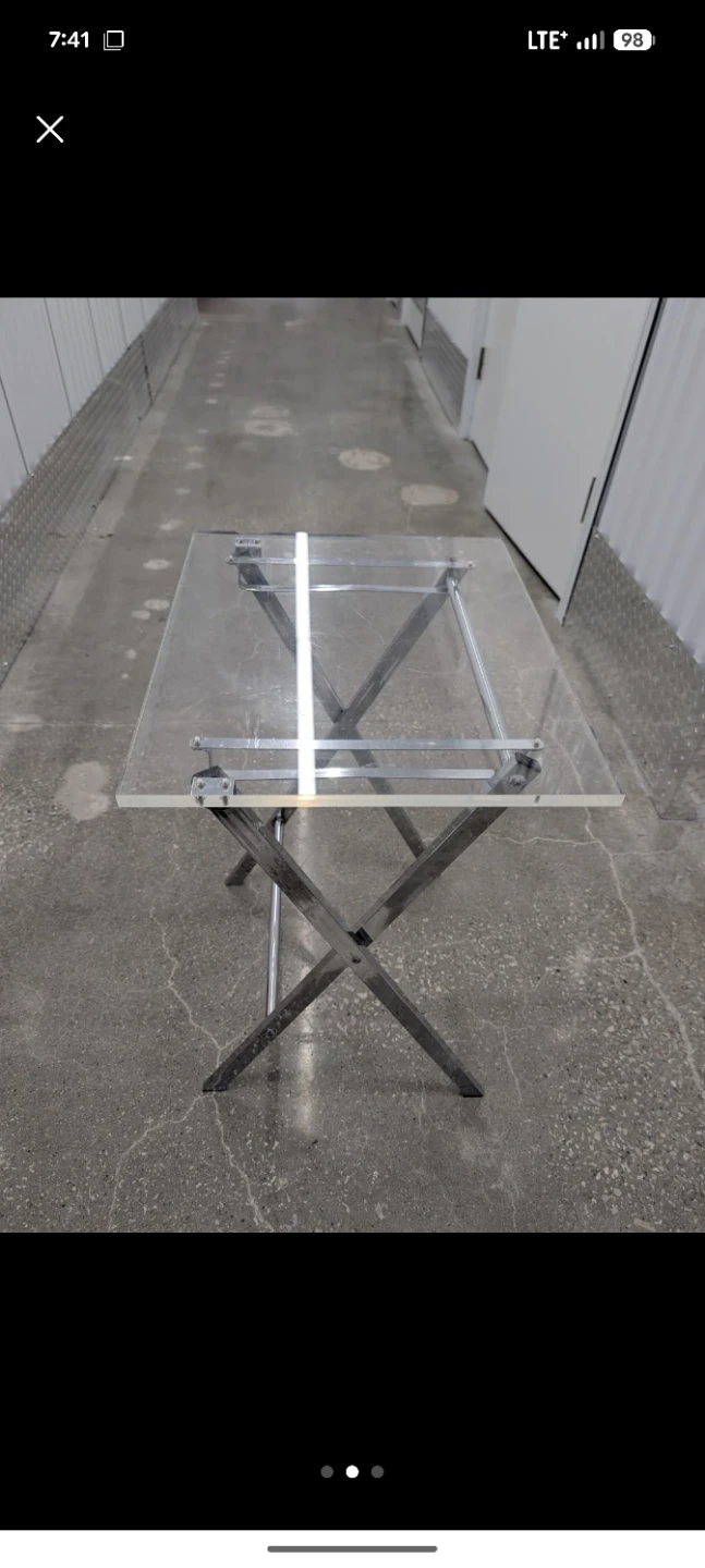 Glass and Chrome Folding Table - photo 3