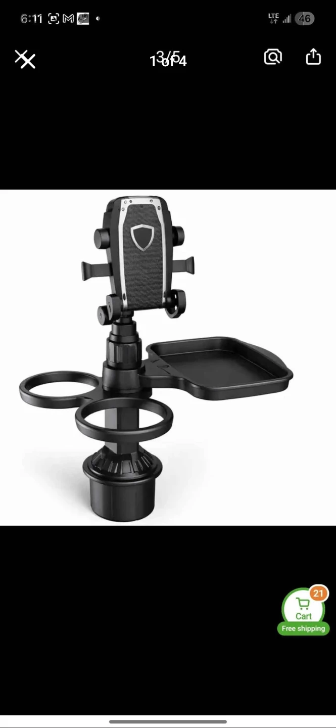 Vehicle Cup Holder Phone Mount with Tray