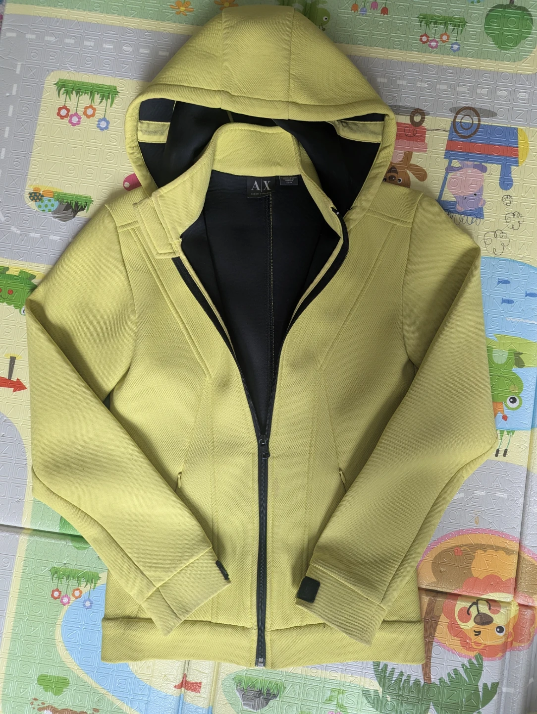 Armani Exchange AX Zip-Up Hoodie Jacket Yellow XS/TP
