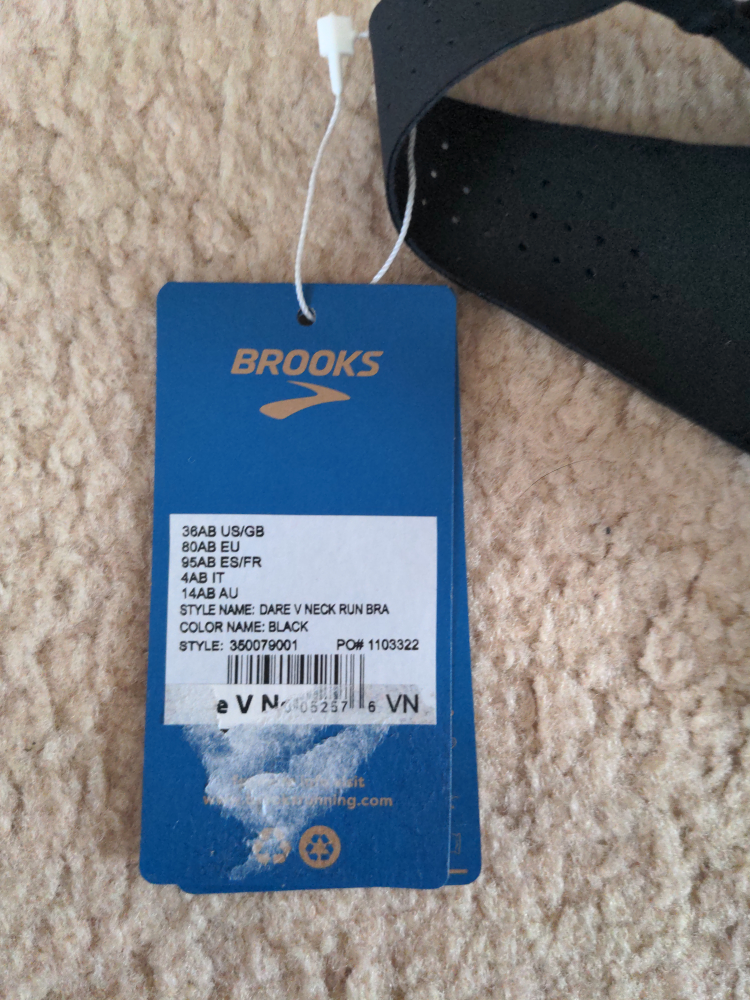 Brooks Dare V Neck Run Bra Black 36AB - photo 4