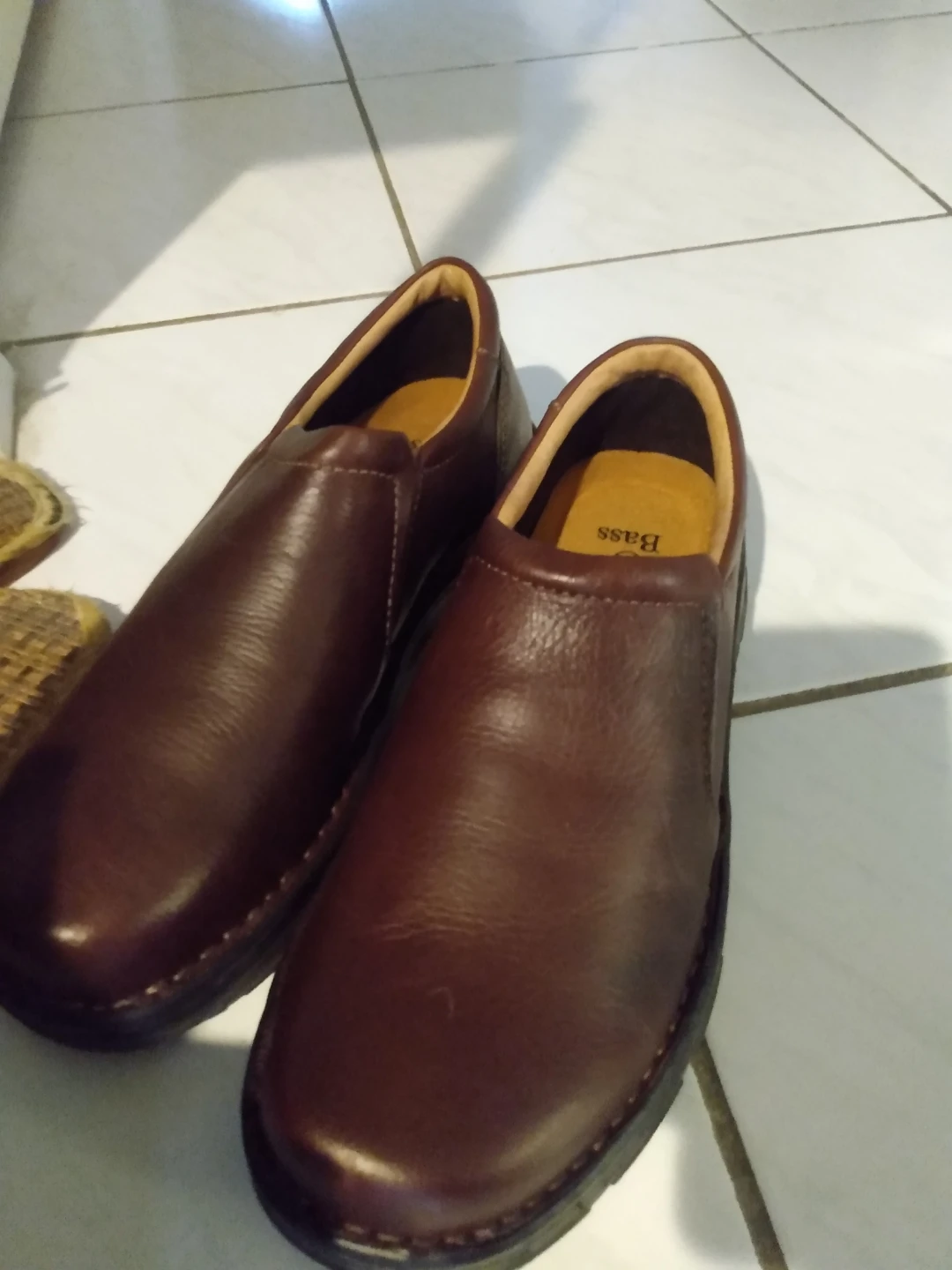 Bass Brown Leather Slip-On Shoes