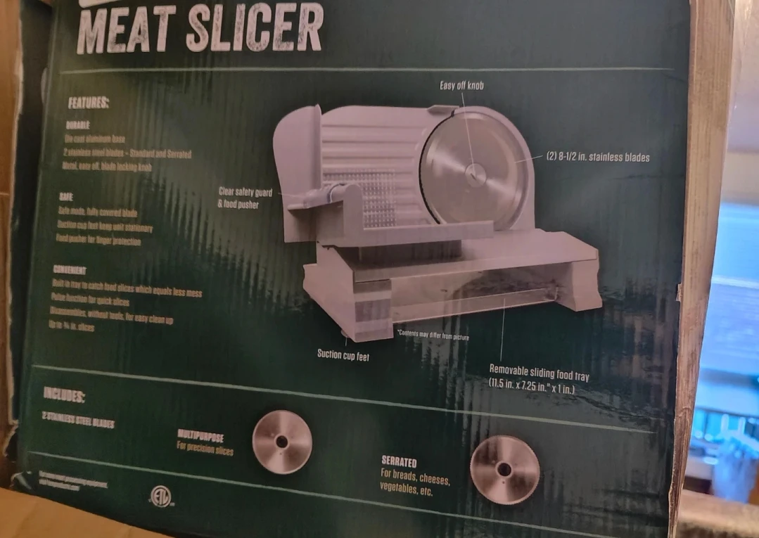 Meat Slicer with 8 1/2 Inch Stainless Steel Blades