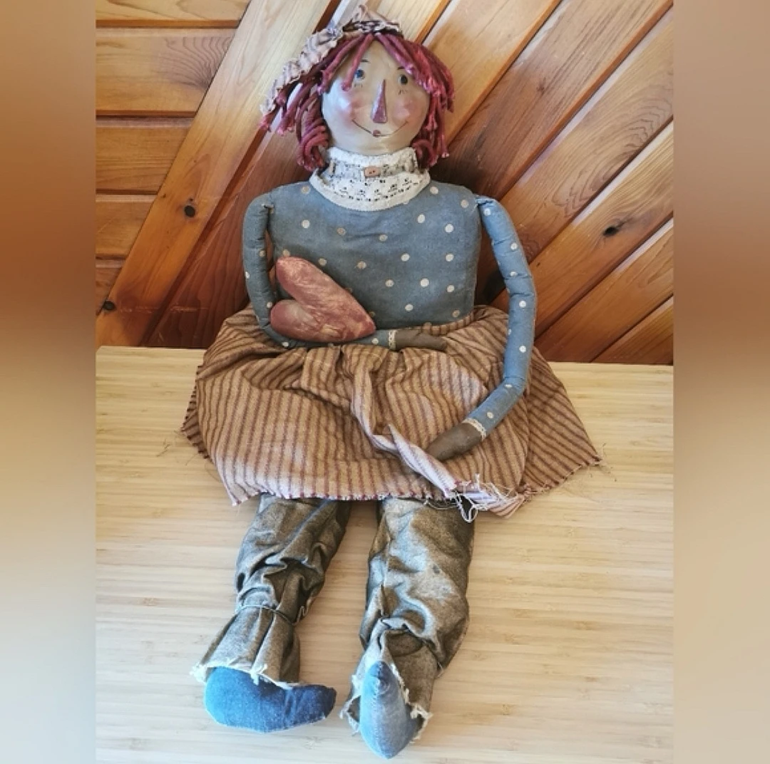 Vintage Primitive Rag Doll Rustic Folk Art