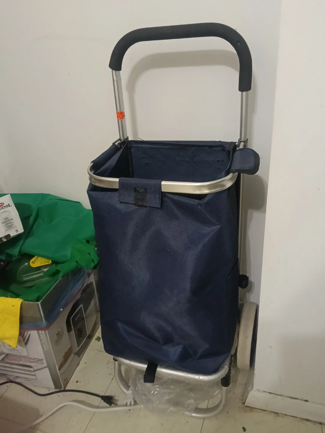 Navy Blue Shopping Cart with Wheels