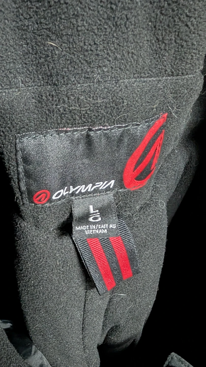 Olympia Black Snow Bib Overalls Size L