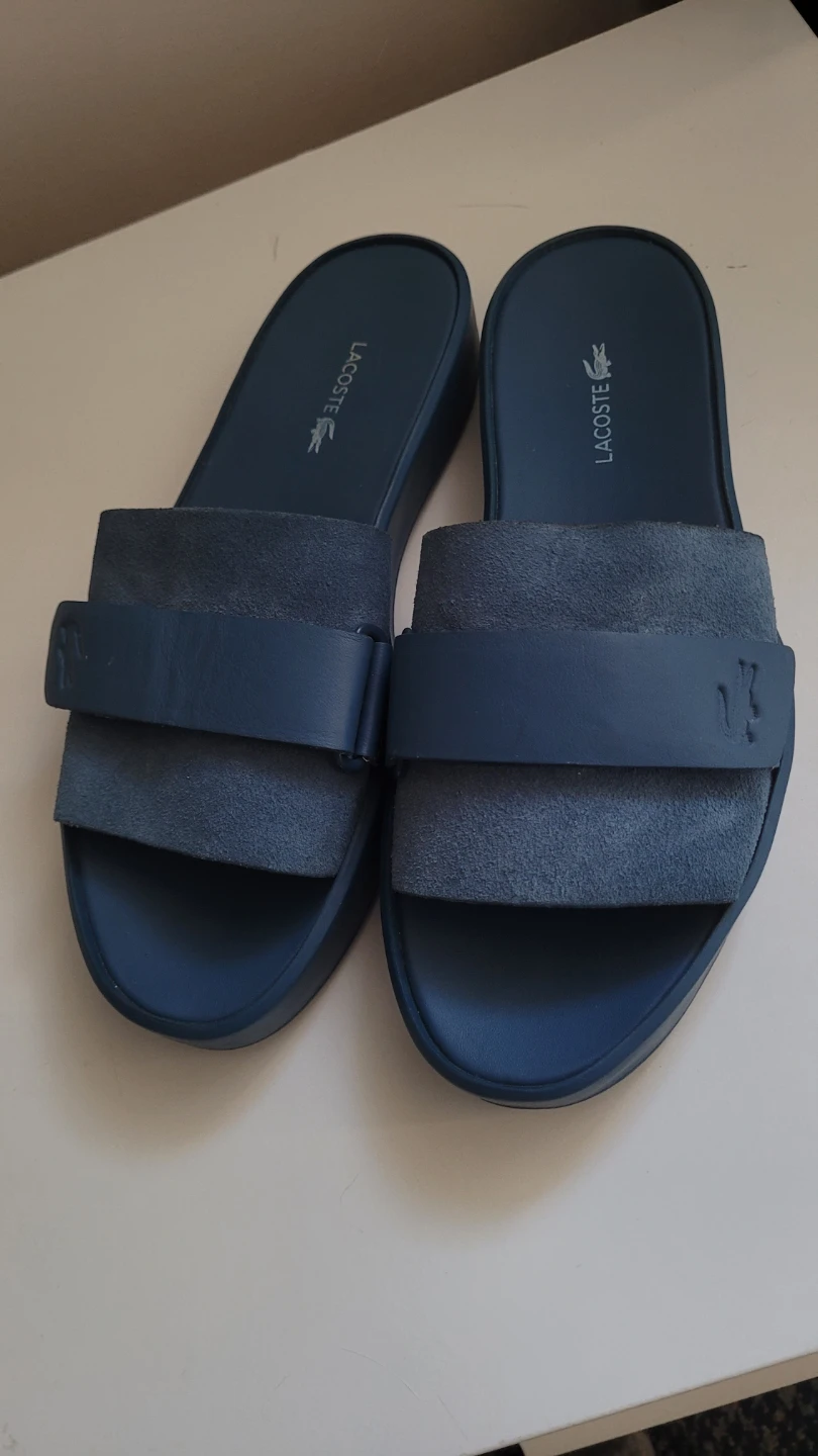 Lacoste Women's Dark Blue Slides - Size 6 - photo 3
