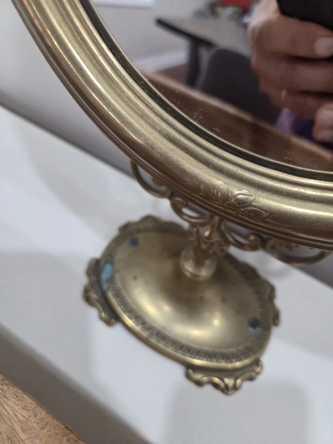 Vintage Brass Vanity Mirror - photo 3