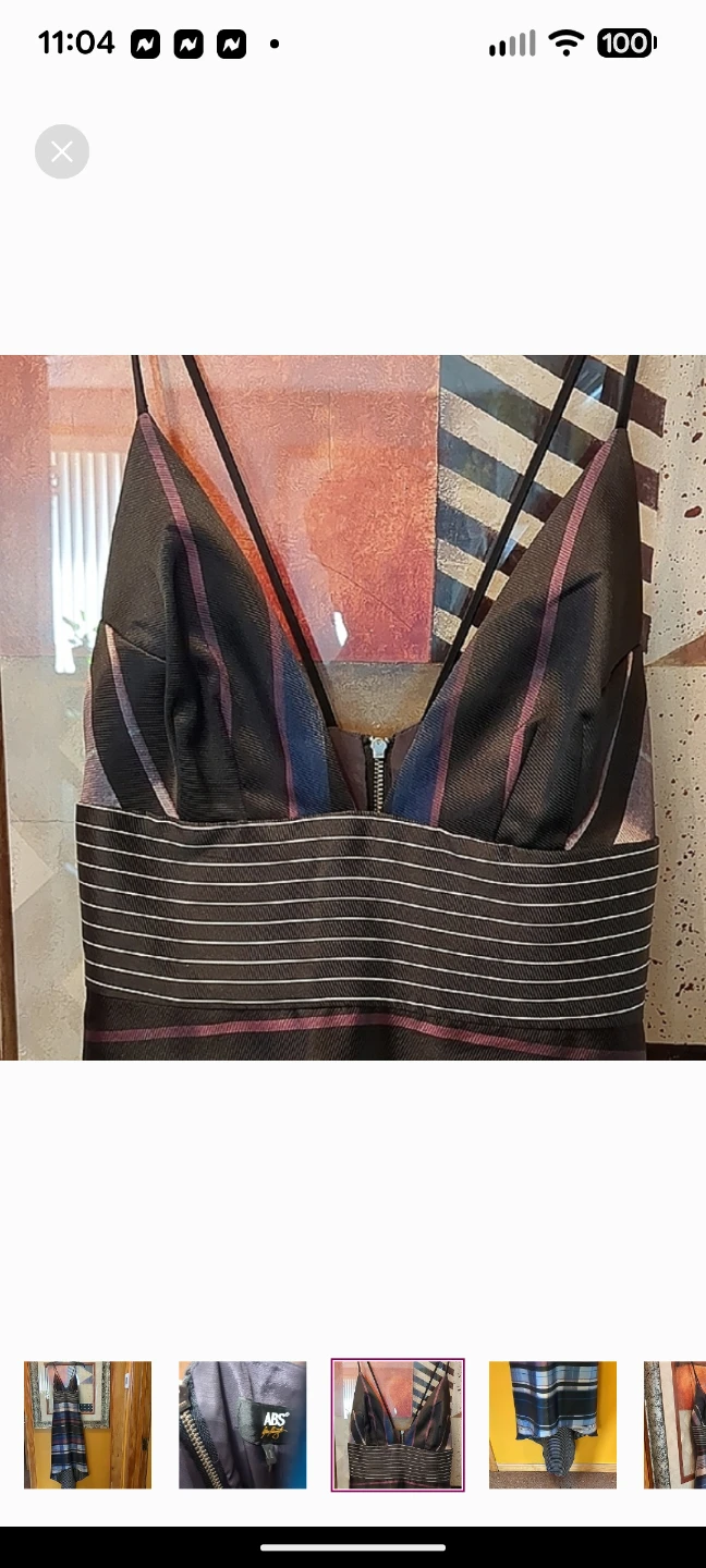 ABS Allen Schwartz Black and Blue High Low Sundress - photo 3