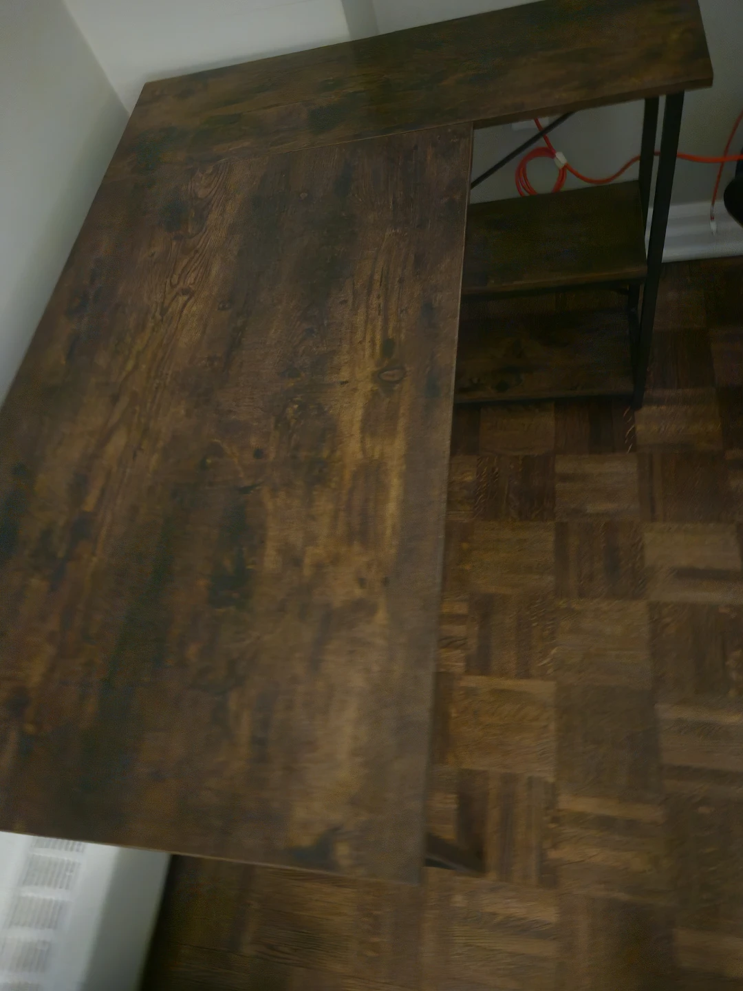 L-Shaped Corner Desk - Rustic Brown - photo 4