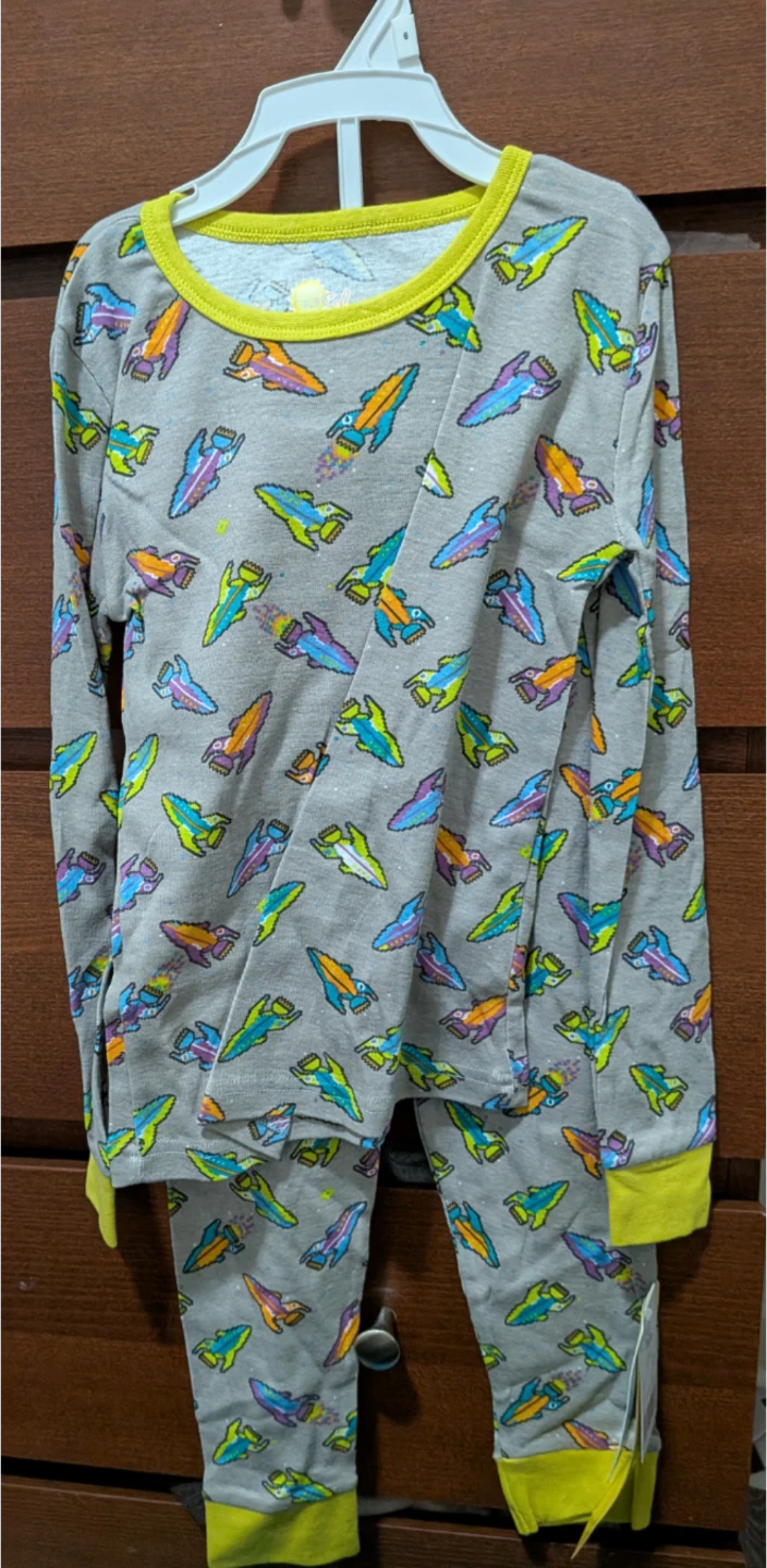 Sol Sleep Kids' Pajama Set - Size 6 - Grey with Rockets
