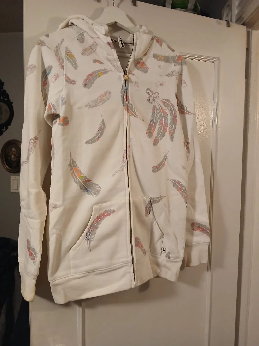 TNA Feather Print Zip-Up Hoodie