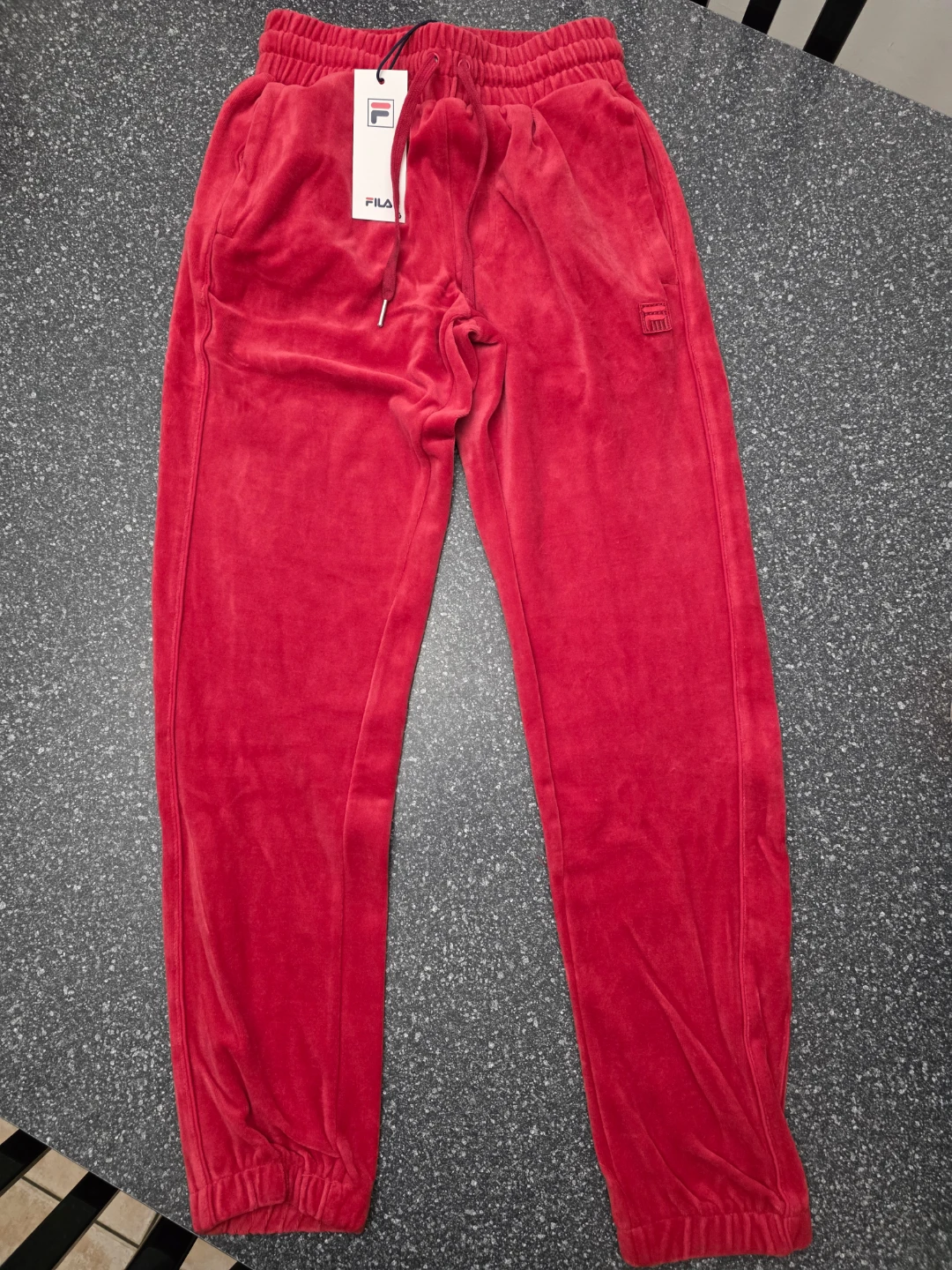 Fila Velour Joggers Red XS