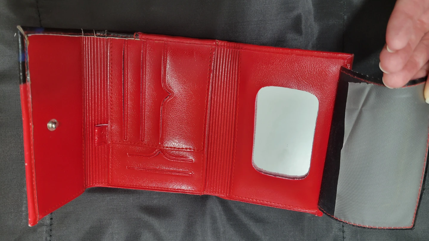 Red Tri-Fold Wallet with Butterfly Design - photo 4