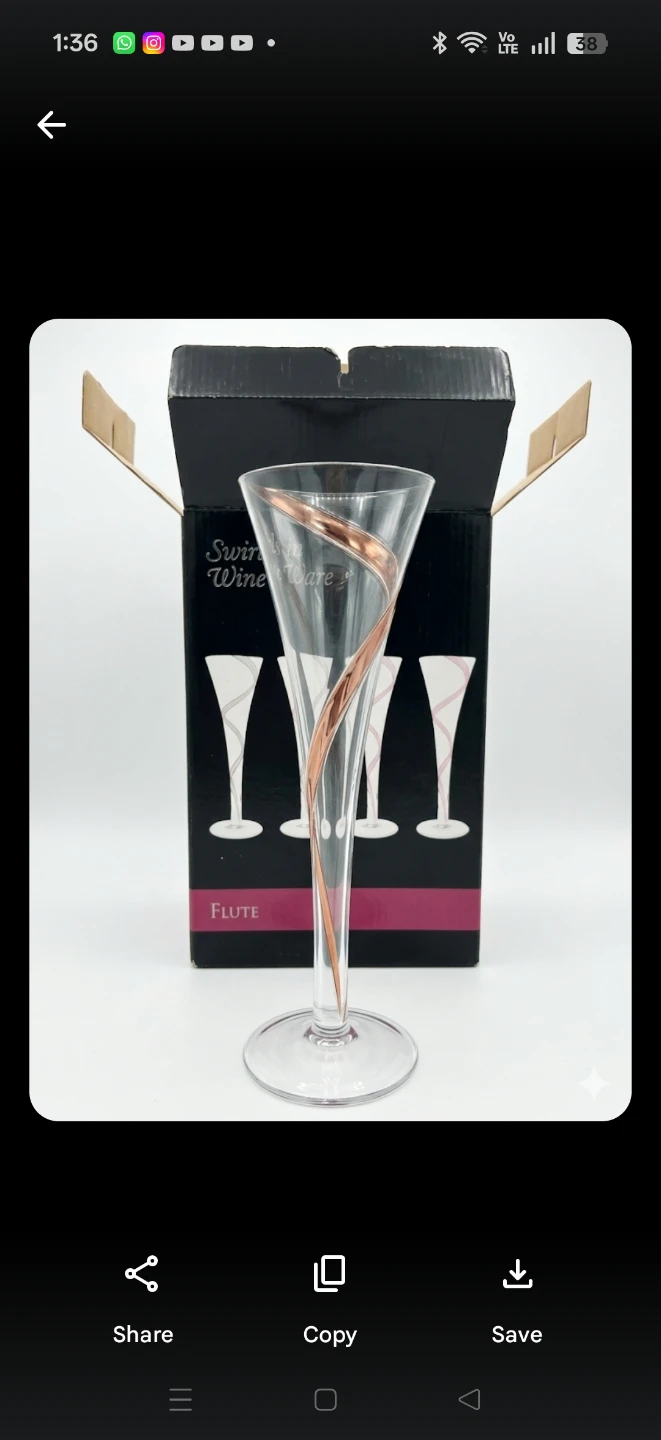 Vintage Beringer Swirl Champagne Flutes - Set of 4 - NIB - photo 5