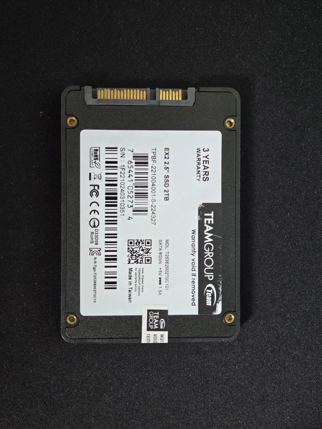Defective Team Group EX2 Elite 2TB Solid State Drive - photo 2