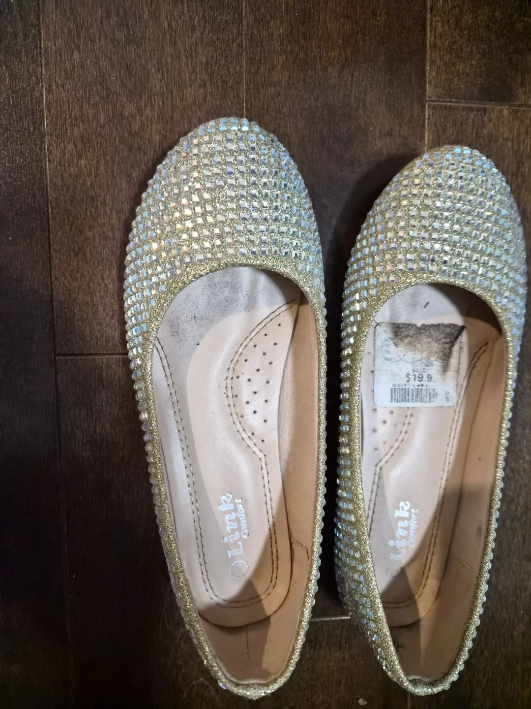 Link Comfort Women's Rhinestone Ballet Flats