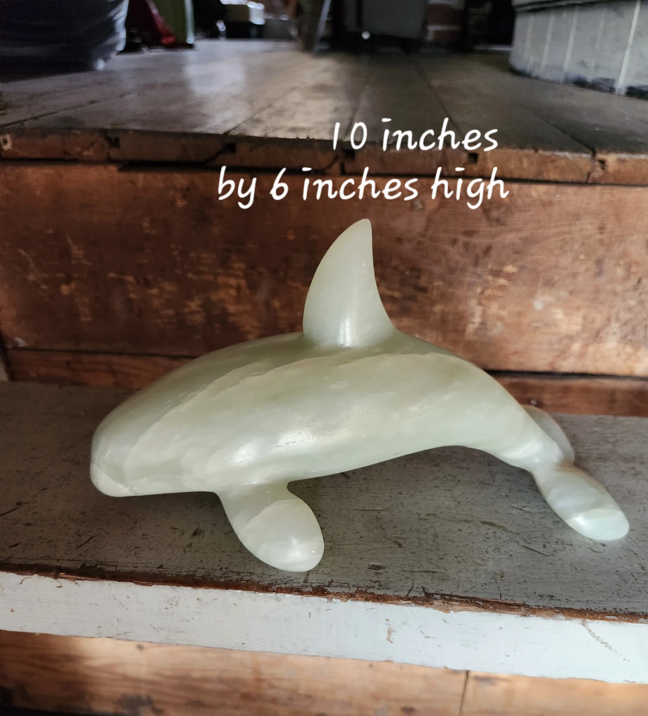 Whale Figurine Sculpture 10 Inch
