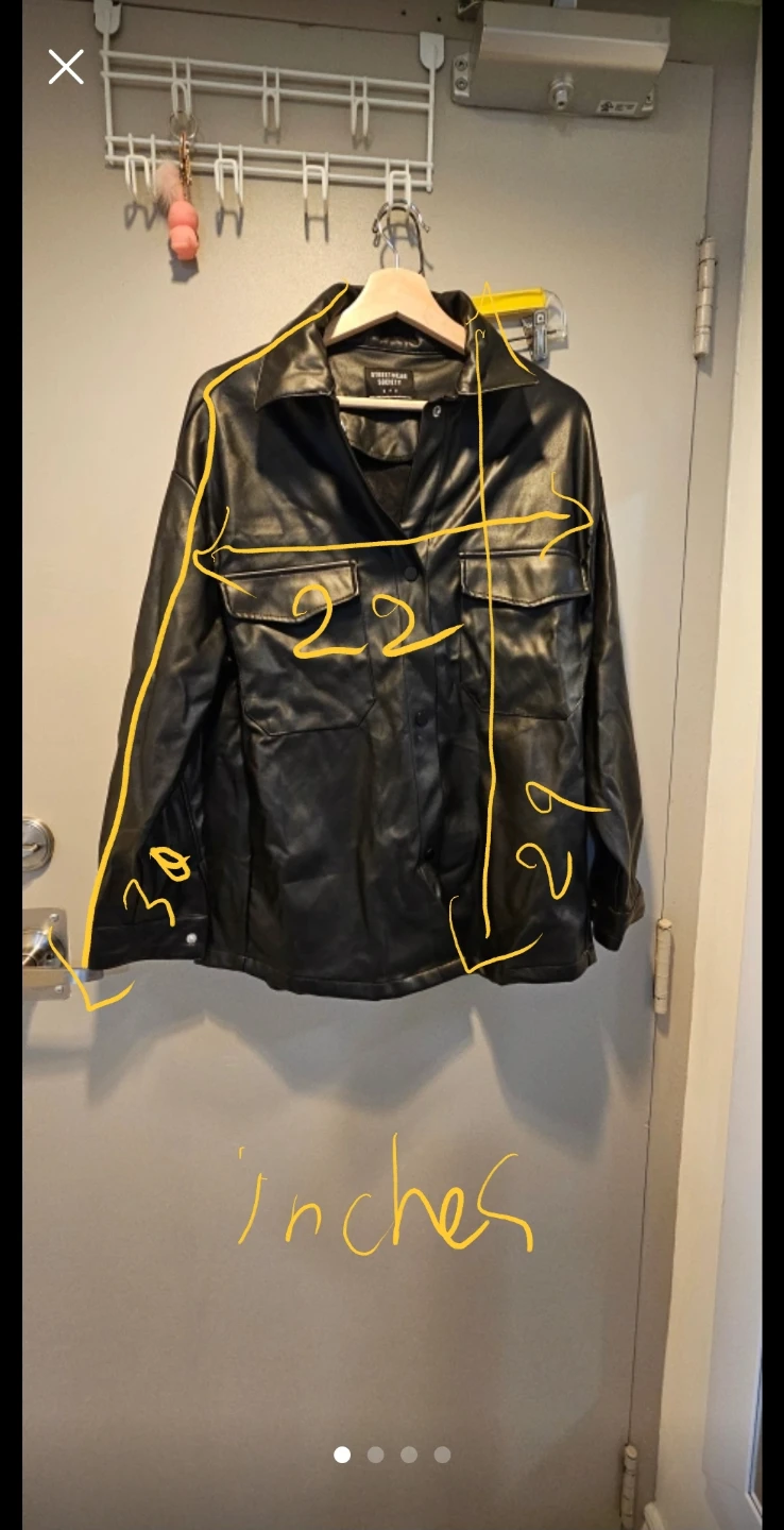 Streetwear Society Black Faux Leather Jacket - Size M - photo 5