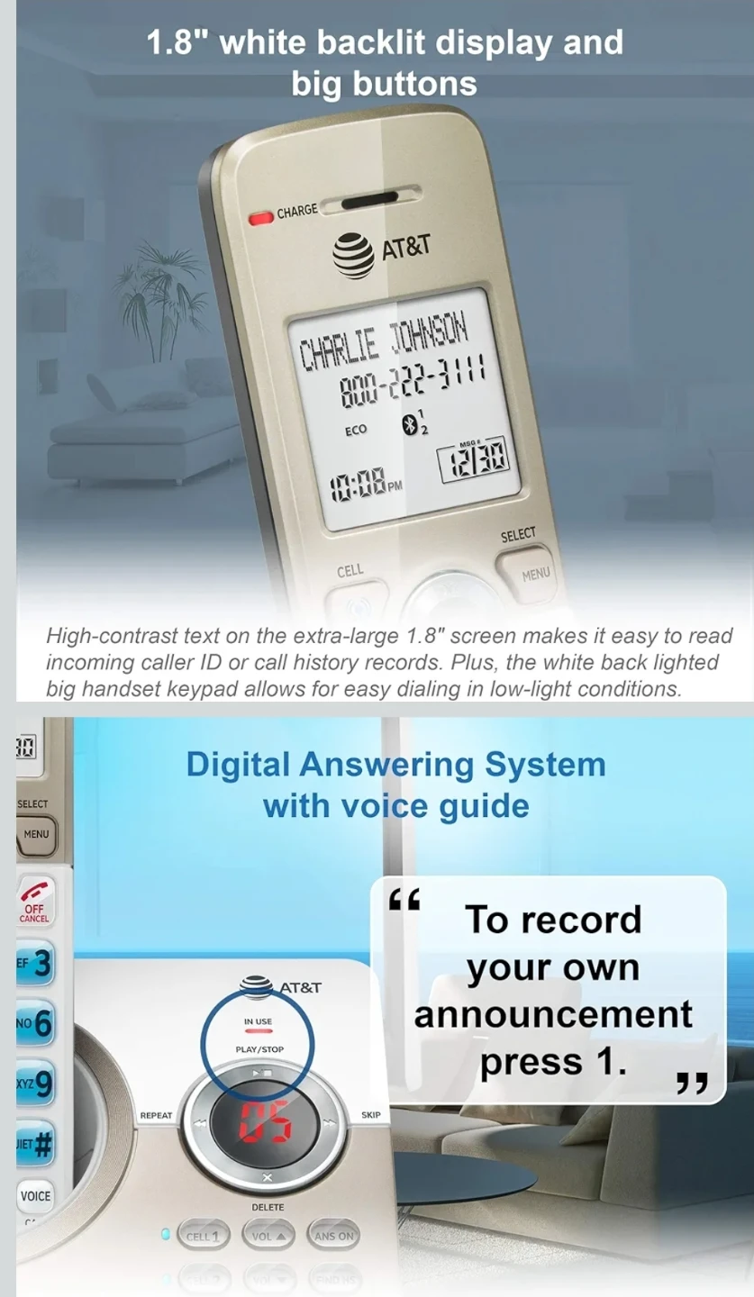 AT&T Smart Call Blocker Cordless Phone System - photo 4