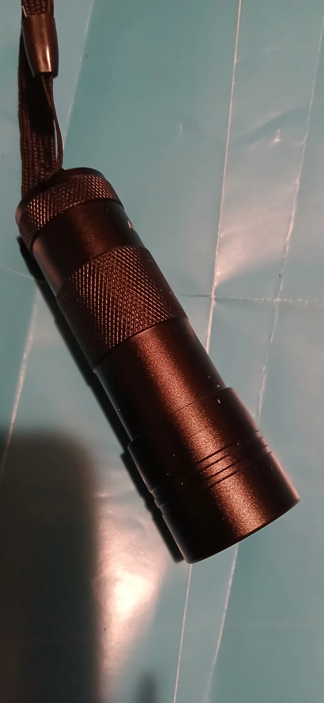 Black Mini LED Flashlight with Lanyard
