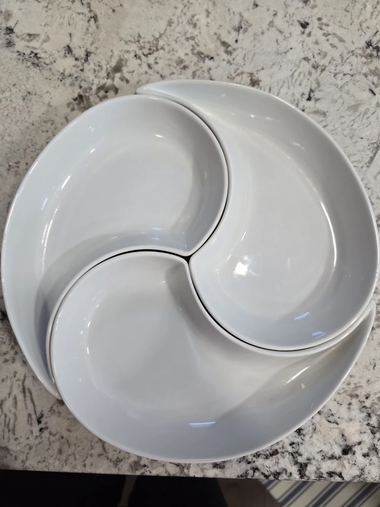 White 3-Section Serving Platter
