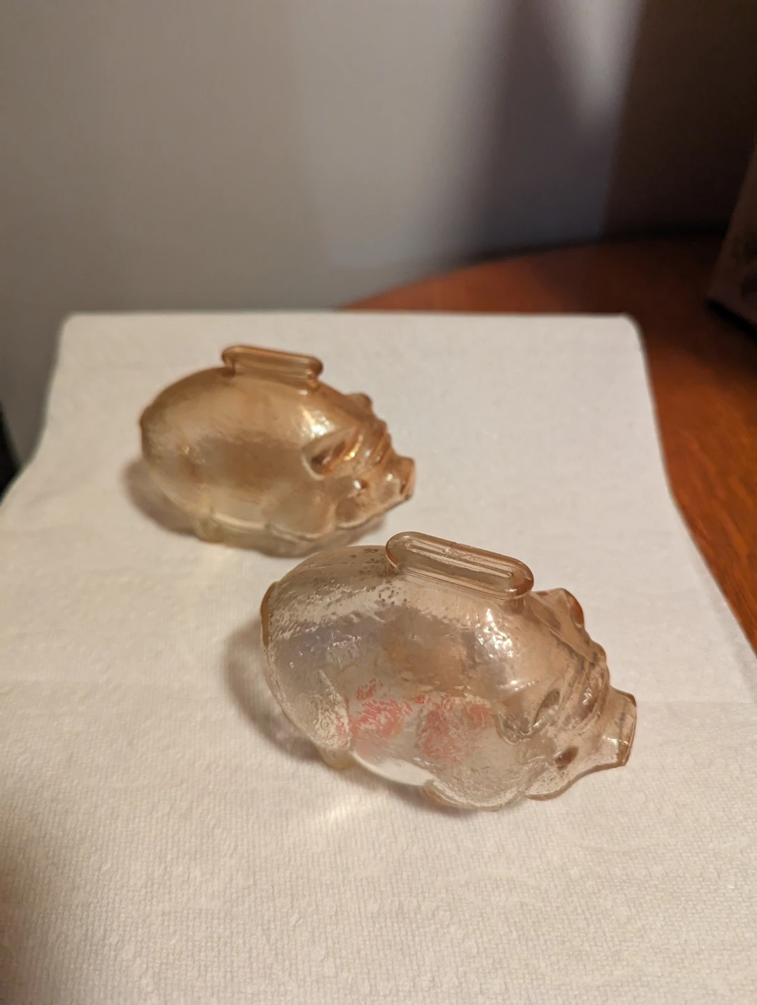 Set of 2  Vintage Glass Piggy Banks - photo 3