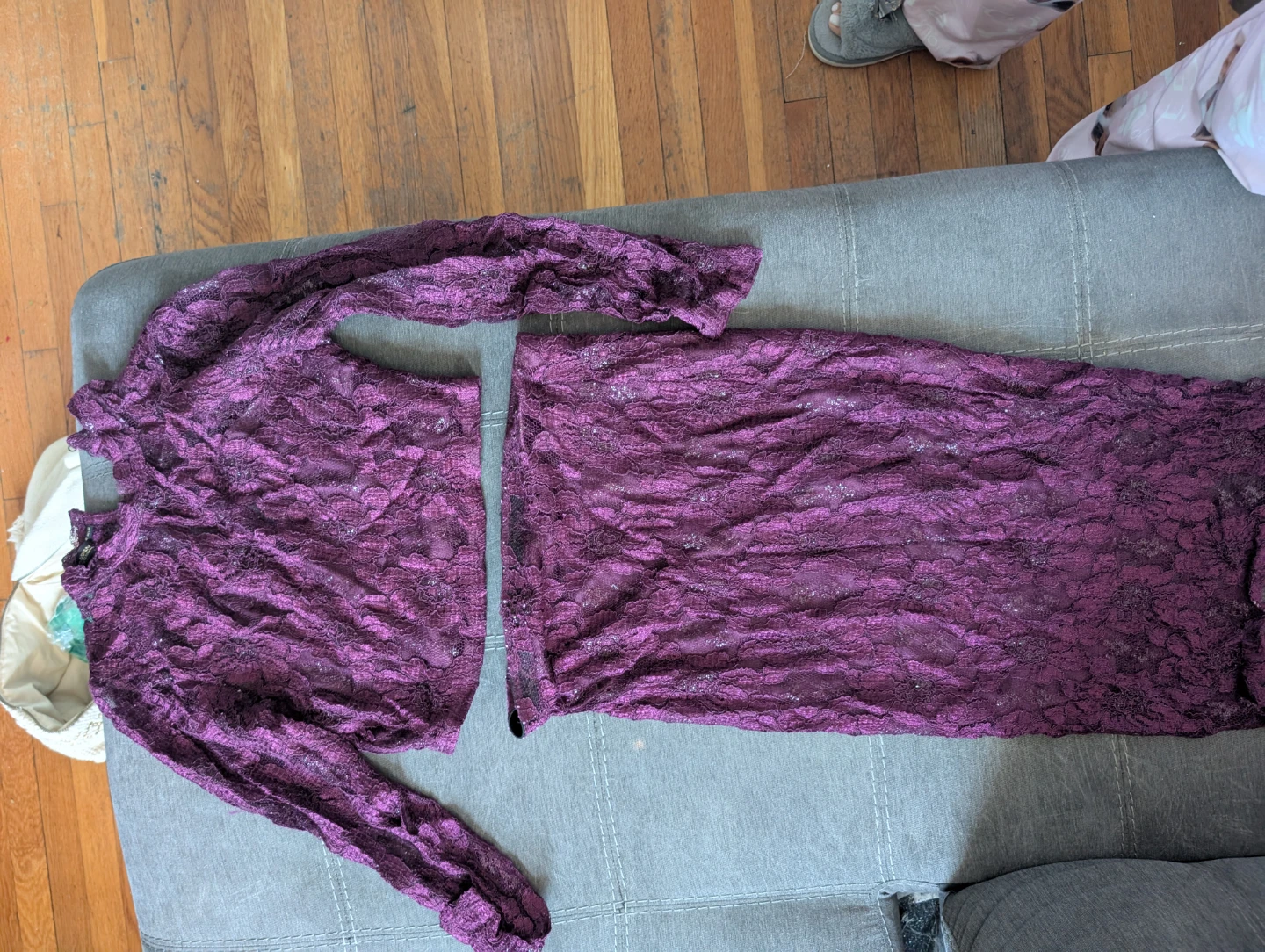 Kardashian Collection Purple Lace Crop Top & Pencil Skirt Set - photo 2