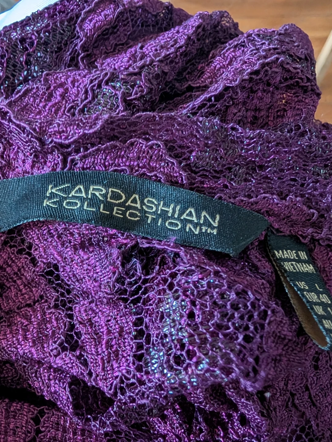 Kardashian Collection Purple Lace Crop Top & Pencil Skirt Set - photo 3