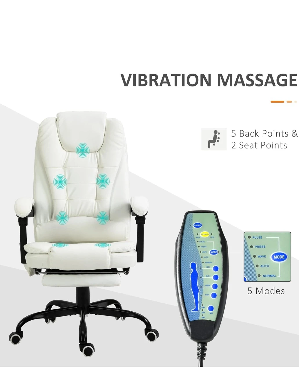 PU Leather Office Chair with massage functions