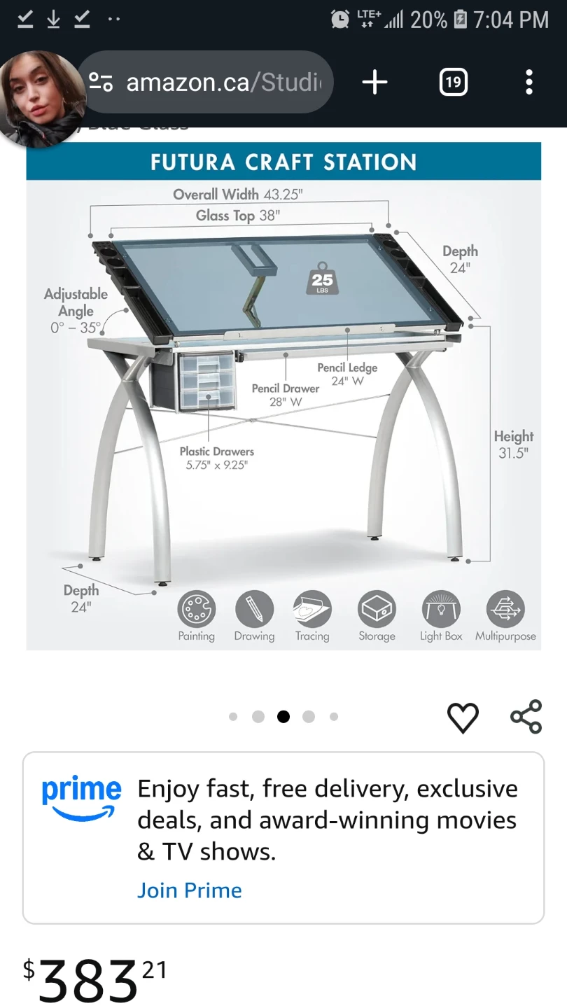Studio Designs Futura Craft Station Drawing Table - photo 5