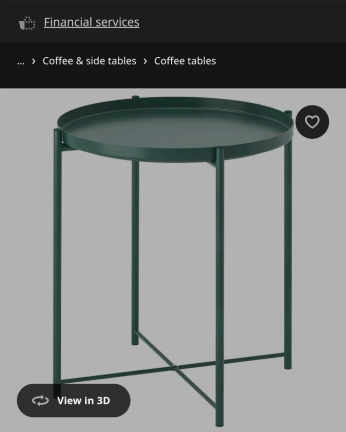 IKEA GLADOM Tray Table - Dark Gray-Green